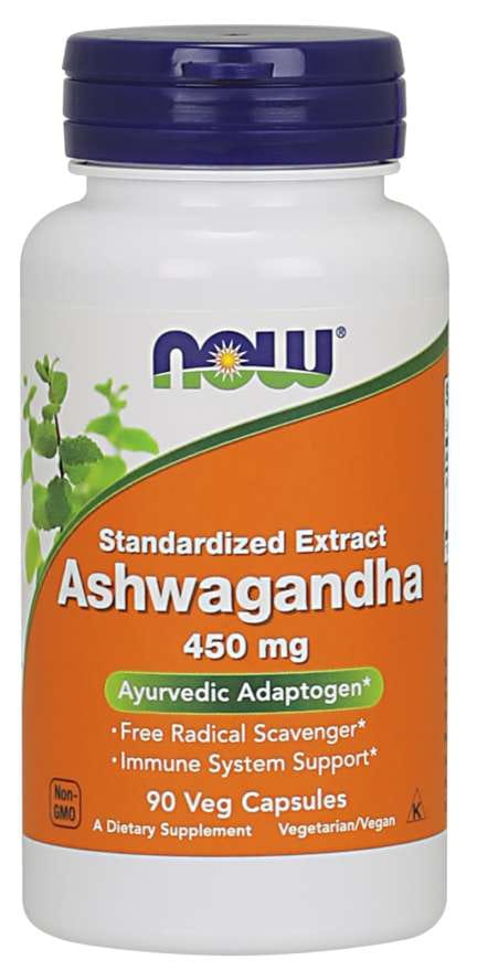 Ashwagandha 450 MG withanolides 25% 90 gélules NOW FOODS