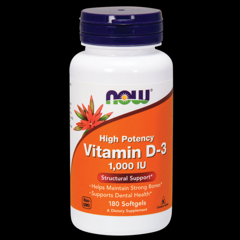 Vitamine D3 1000 ui 180 gélules de NOW FOODS