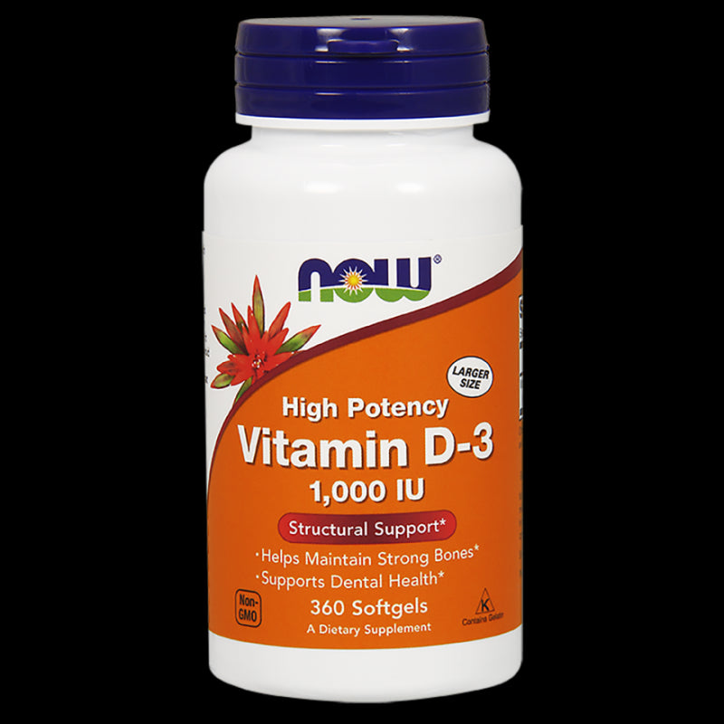 Vitamine D3 1000 ui 360 gélules de NOW FOODS