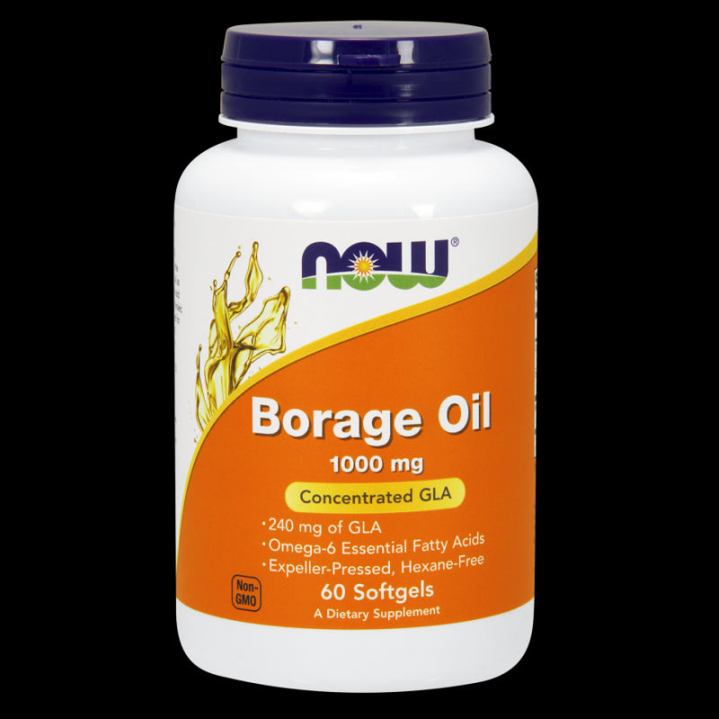 Huile de bourrache gla huile de bourrache 1000 MG 60 gélules NOW FOODS