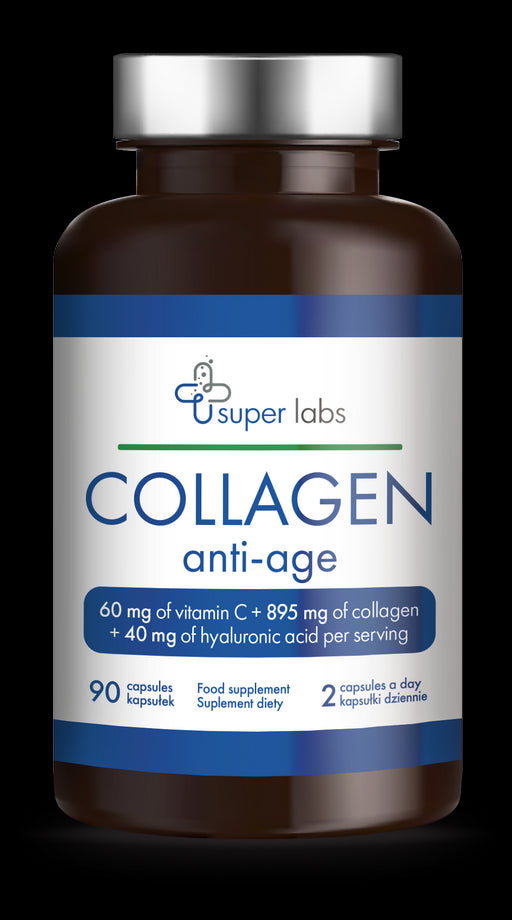 Collagène 4475mg + Vitamine C 30mg + Acide hyaluronique 20mg 90 gélules SUPER LABS