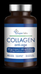 Collagène 4475mg + Vitamine C 30mg + Acide hyaluronique 20mg 90 gélules SUPER LABS