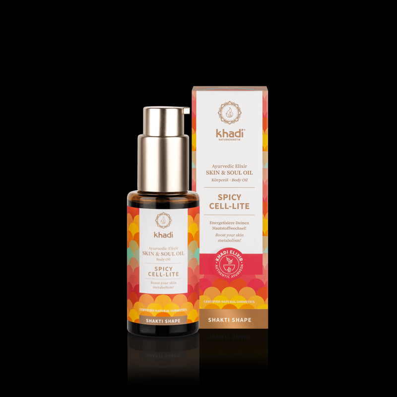 Huile stimulante pour la cellulite - cellule épicée - lite - forme shakti KHADI