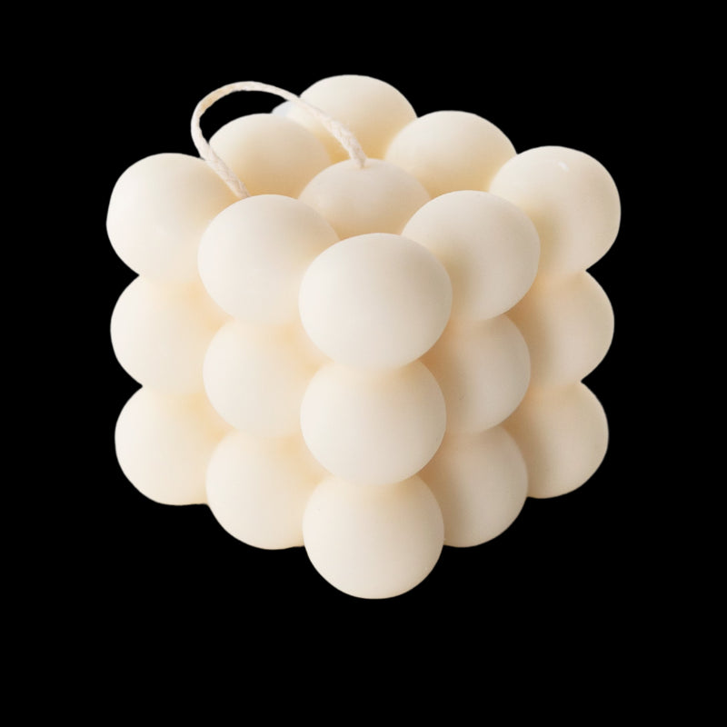Bougie bulle à la cire de colza 100% naturelle - grand MOHANI blanc