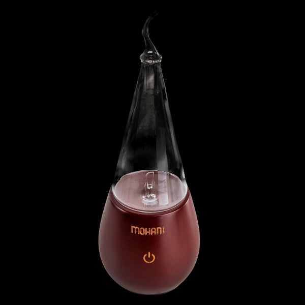 Diffuseur nébuliseur d'huiles essentielles - cône en verre bois foncé MOHANI