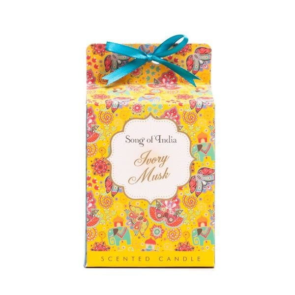 Bougie parfumée dans un pot en verre - musc ivoire 200g - SONG OF INDIA