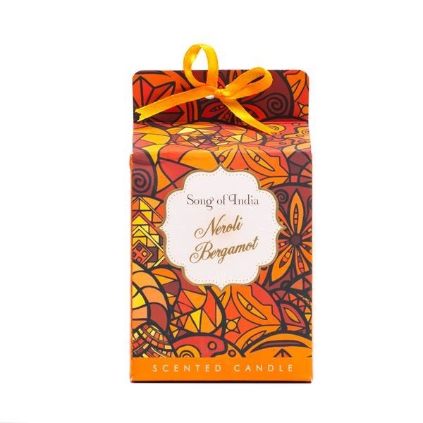 Bougie parfumée dans un pot en verre - néroli bergamote 200g - SONG OF INDIA