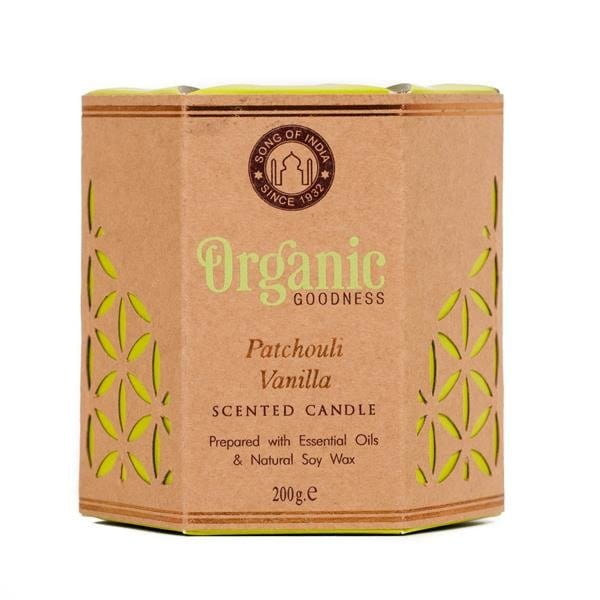 Bougie parfumée soja - vanille patchouli 200g - SONG OF INDIA
