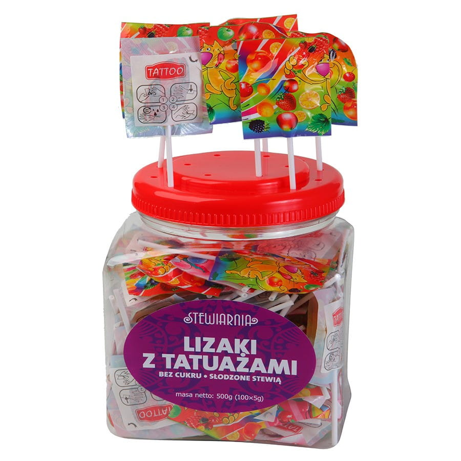 Sucettes tatouage sans sucre 500g