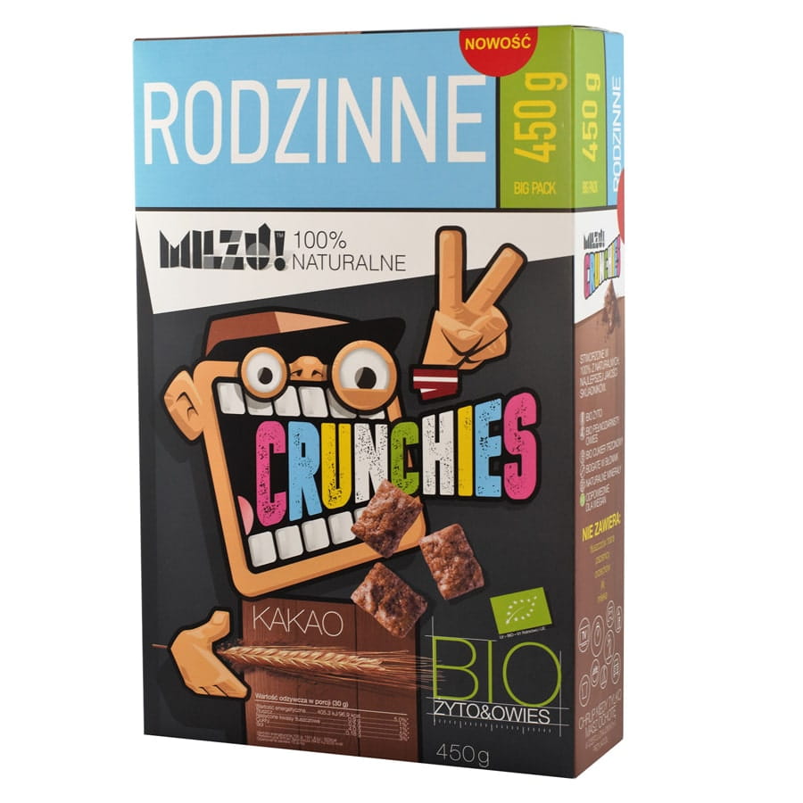 Croquants seigle et avoine au cacao famille BIO 450g MILZU