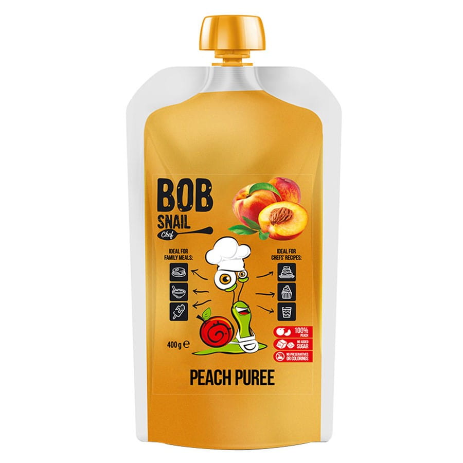 Purée de pêche 100% fruit 400ml BOB SNAIL