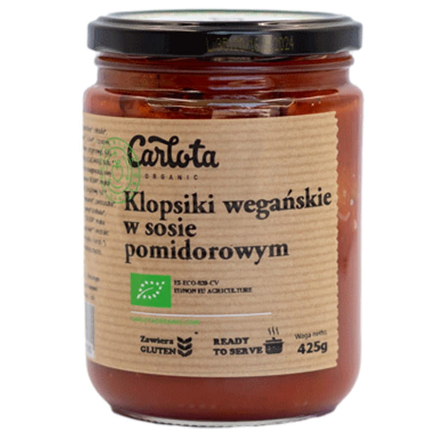 Boulettes Vegan sauce tomate BIO 425g CARLOTA ORGANIC