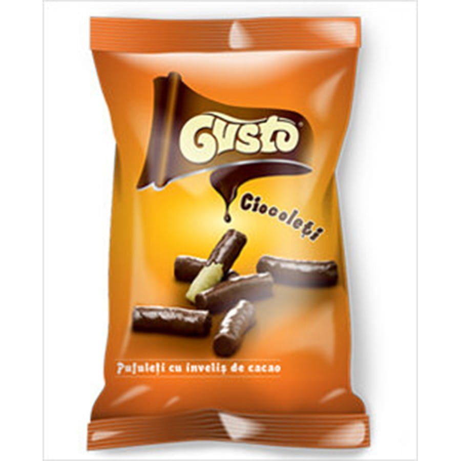 Chips de maïs au chocolat 50g GUSTO PUFULETI
