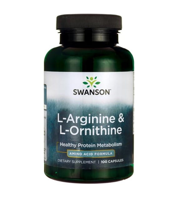 L-arginine 500mg L-ornithine 250mg 100 gélules de SWANSON