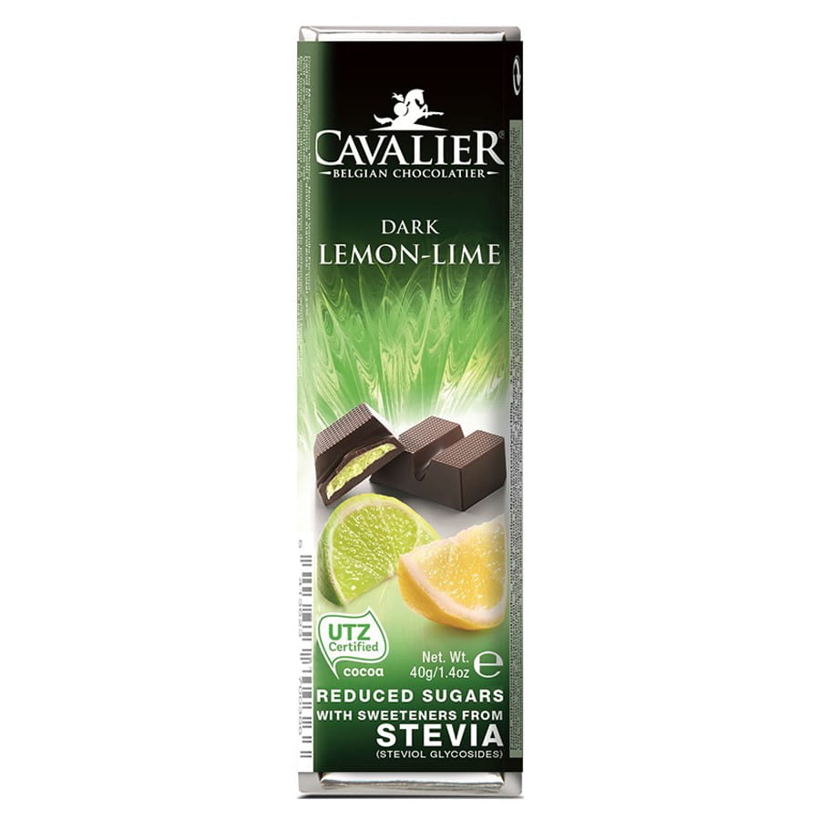 Tablette chocolat noir fourré citron et citron vert 40g CAVALIER