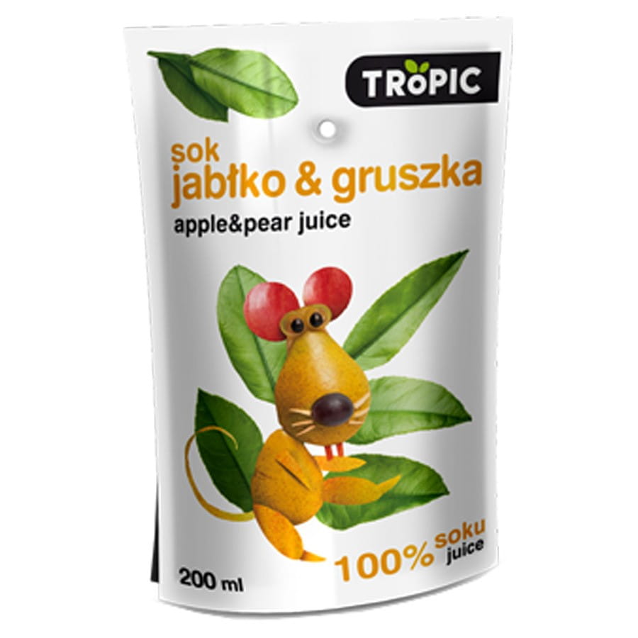 Jus pomme - poire sans sucre ajouté 200ml TROPIC