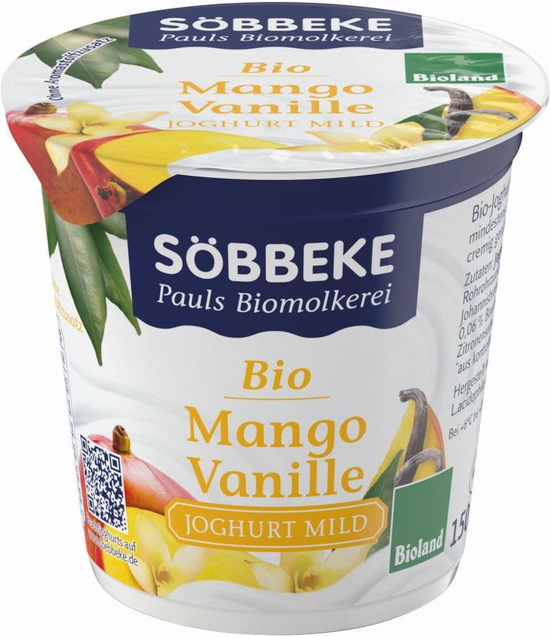 Yaourt mangue/vanille BIO 150 g - SOBBEKE