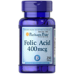 Acide folique 400mg 250 comprimés PURITAN'S PRIDE