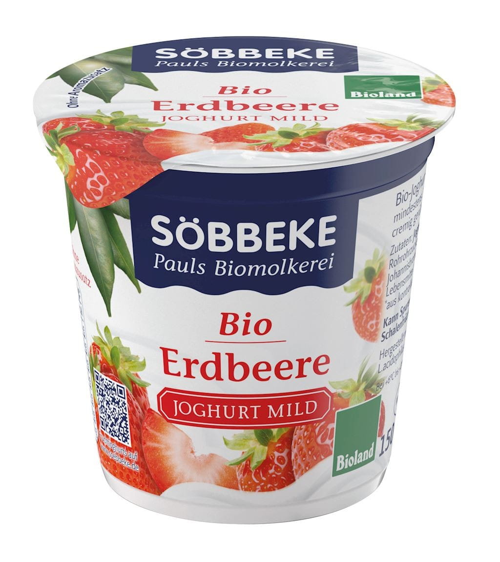 Yaourt fraise BIO 150 g - SOBBEKE