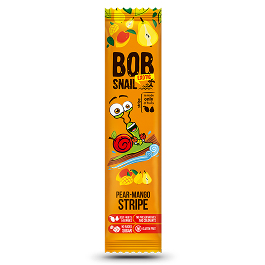 Snack Stripe poire - mangue 14g BOB SNAIL