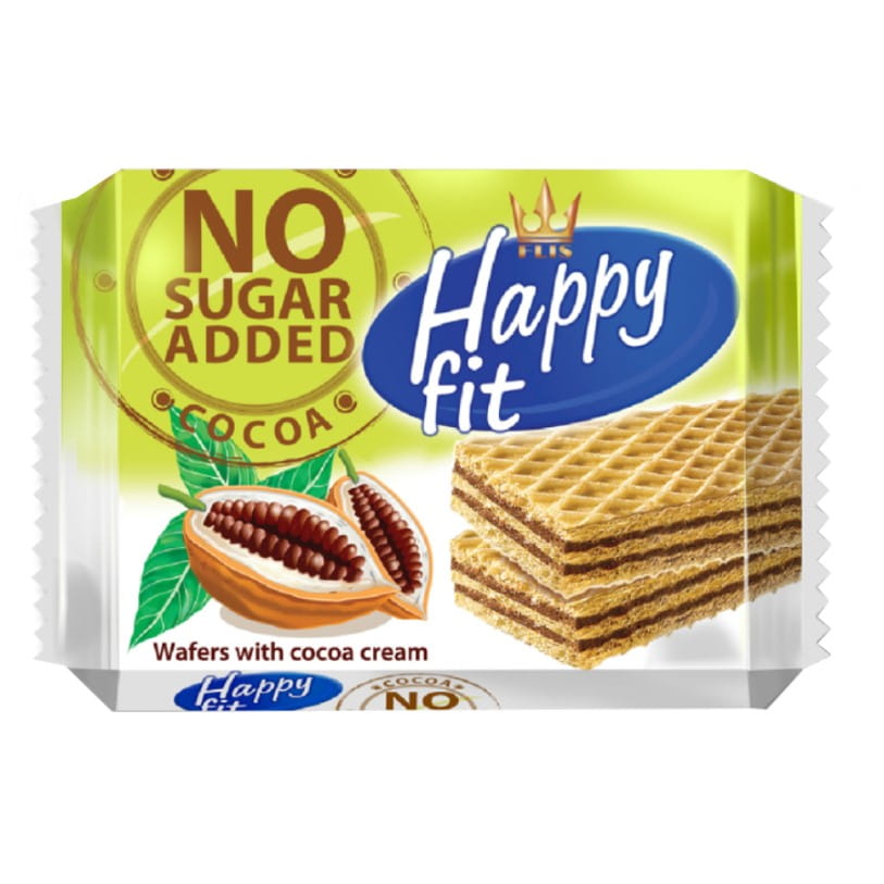 Gaufrettes au cacao sans sucre ajouté HAPPY FIT 95g