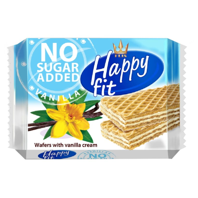 Gaufrettes à la vanille sans sucre ajouté HAPPY FIT 95g