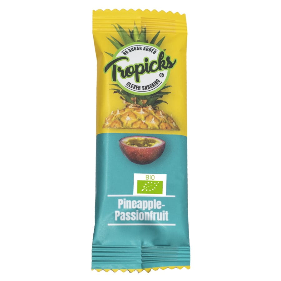 Barre 96% ananas 4% fruit de la passion BIO 20g TROPICKS