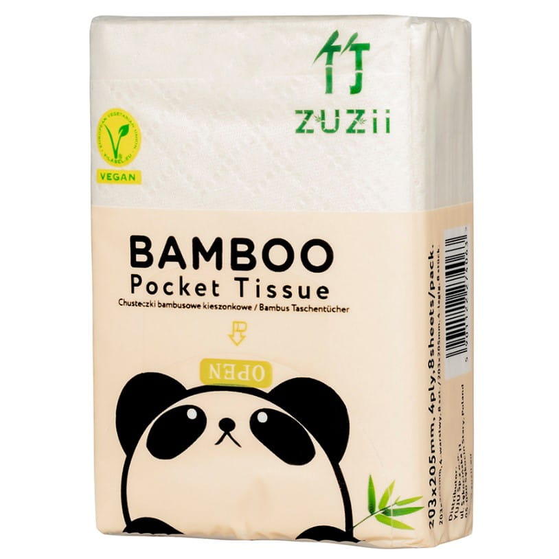 Lingettes hygiéniques en bambou 4 couches poche 8 pièces ZUZII