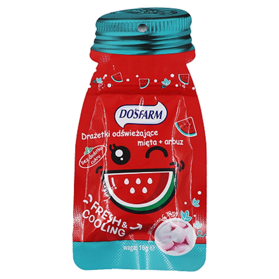Dragées rafraîchissantes menthe + pastèque 16g DOSFARM