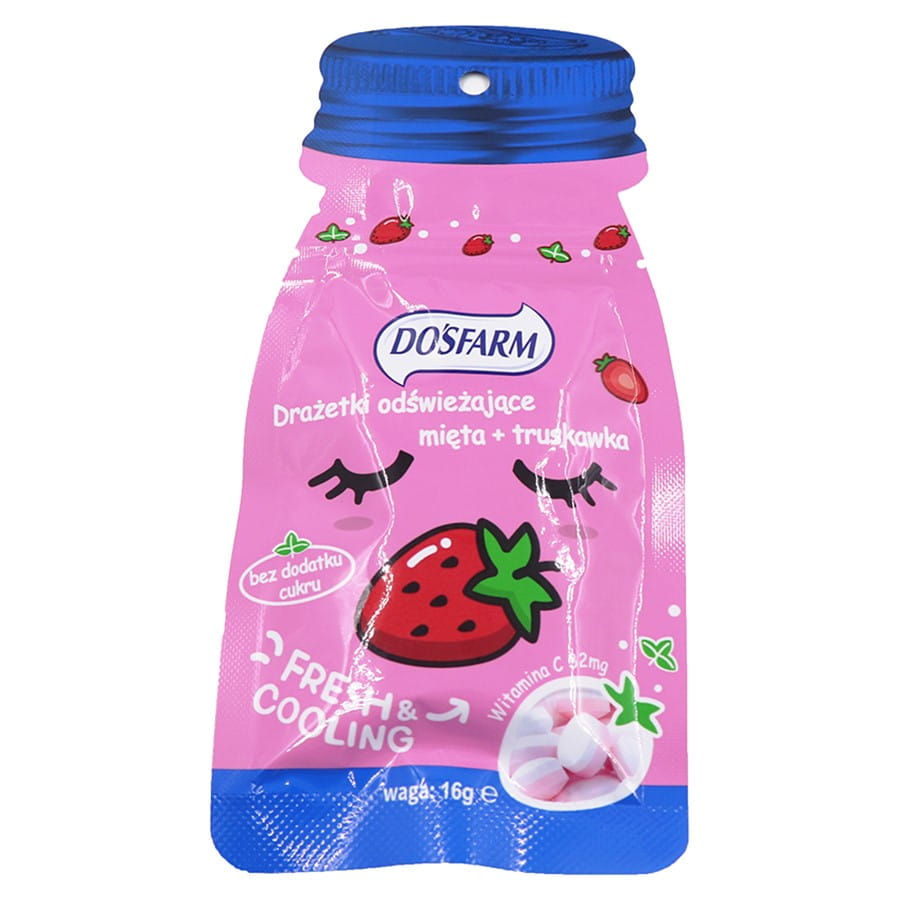 Dragées rafraîchissantes menthe + fraise 16g DOSFARM