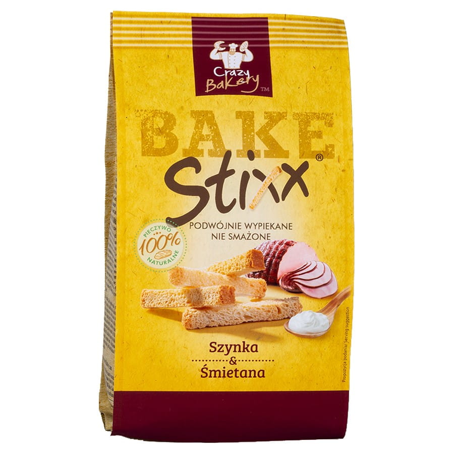 Bâtonnets de pain jambon et crème 60g BAKE STIXX
