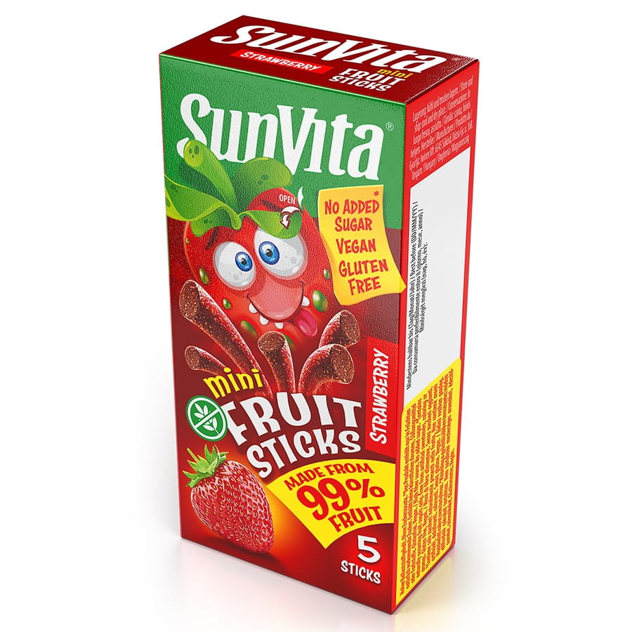 Bâtonnets de fruits sans sucre ajouté - fraise 50g (5x10g) SUNVITA