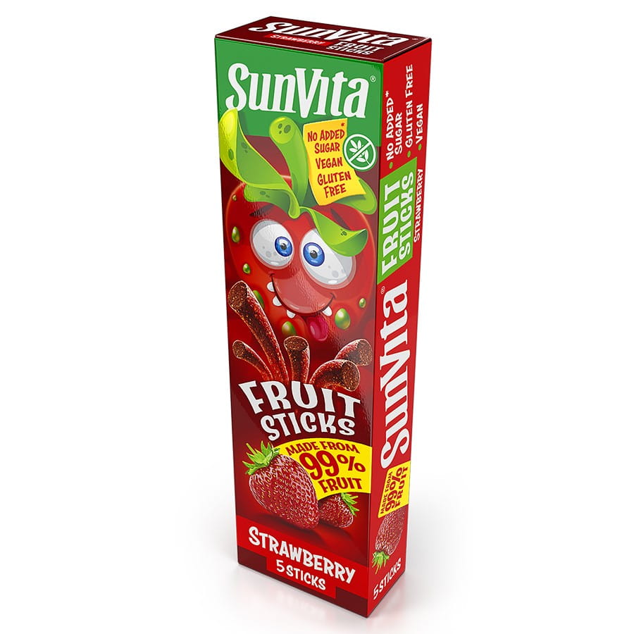 Bâtonnets de fruits sans sucre ajouté - fraise 100g (5x20g) SUNVITA