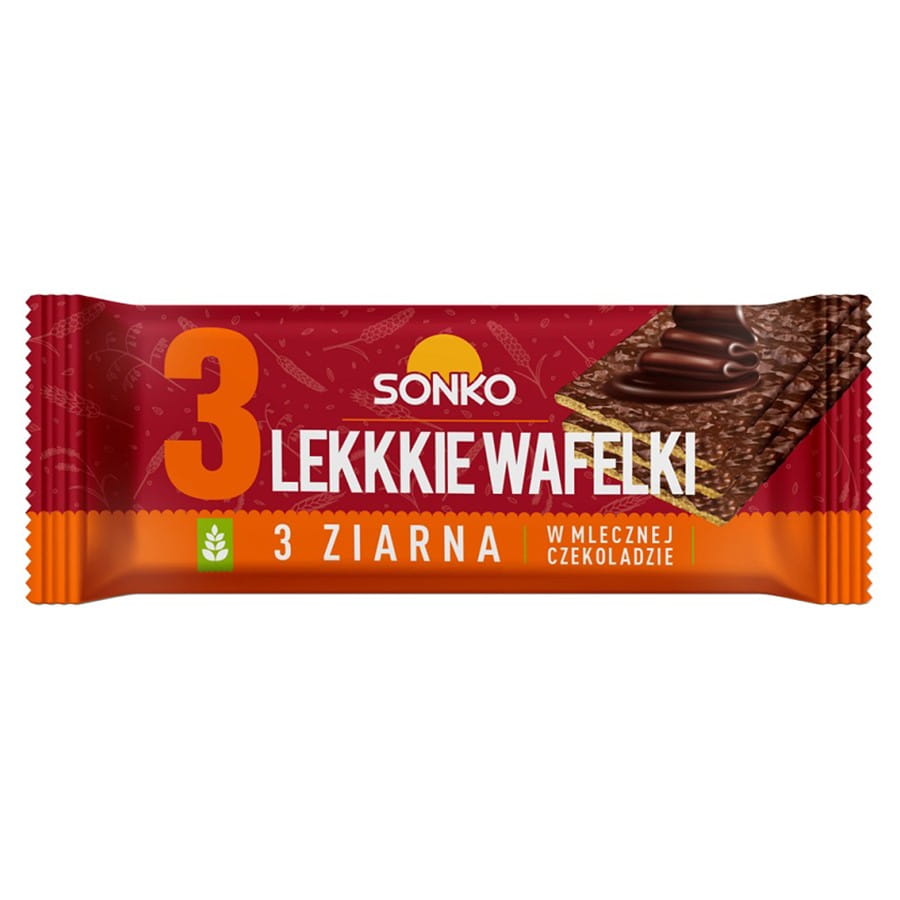 Gaufrettes légères 3 grains au chocolat au lait 36g SONKO