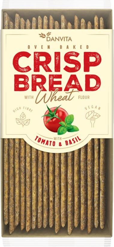 Crackers de blé au fromage, tomate et basilic 110g DANVITA