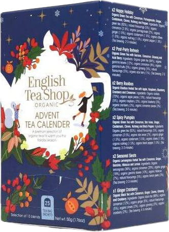 Calendrier de l'Avent "bleu" avec des thés ENGLISH TEA SHOP 375g (25x1.5g) ENGLISH TEA SHOP