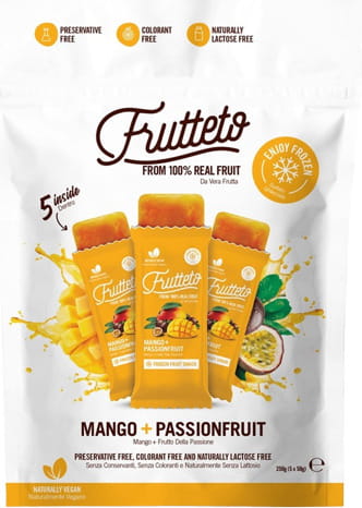 Glace sorbet pour congeler mangue - fruit de la passion 5x50g FRUTTETO