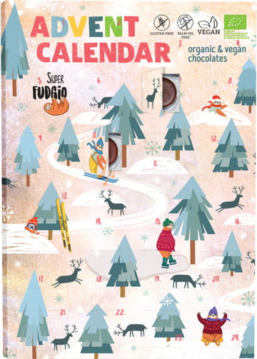 Calendrier de l'avent au chocolat vegan BIO 100g SUPER FUDGIO