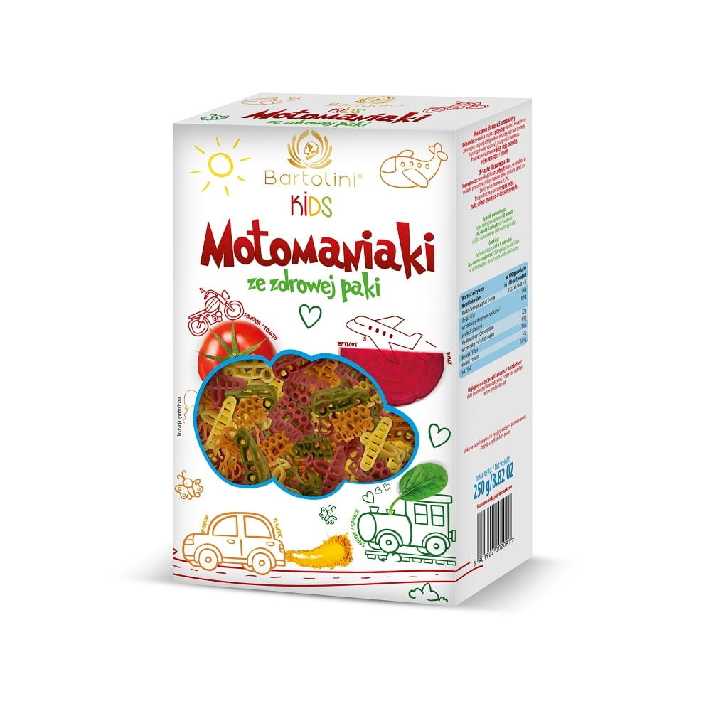 Nouilles Motomaniac pour enfants d'un emballage sain 250 g - BARTOLINI
