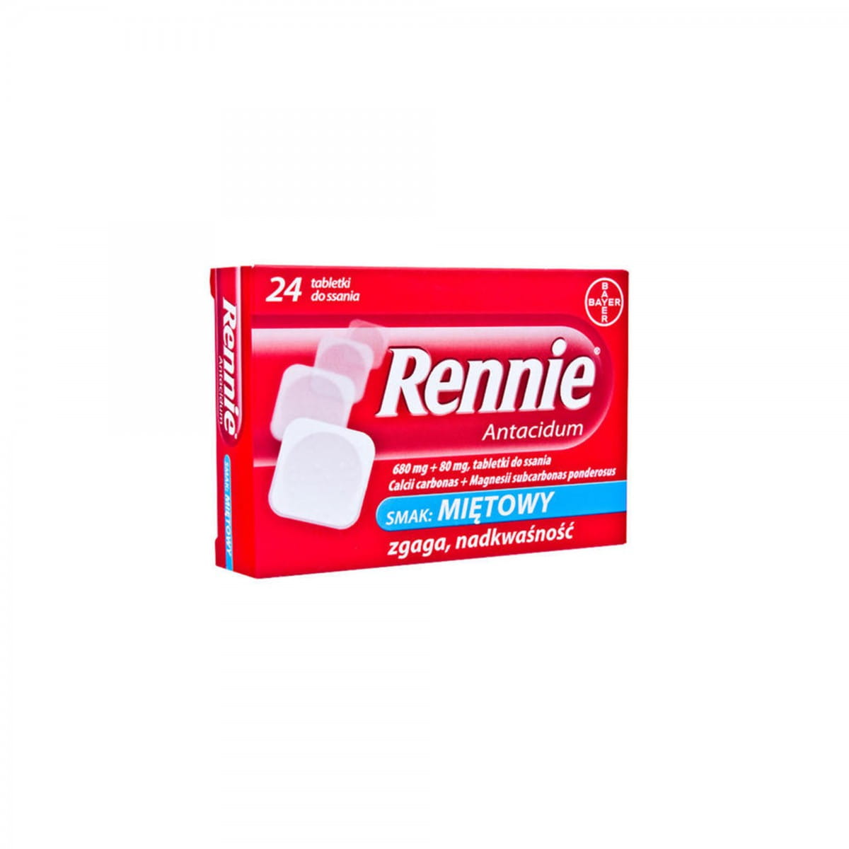 Menthe Rennie contre les brûlures d'estomac et l'indigestion 24 comprimés