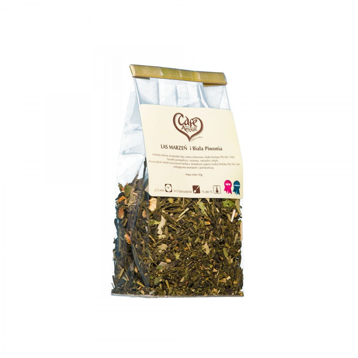 Thé en feuilles, forêt verte des rêves et pivoine blanche 50 g CAFE AMOUR