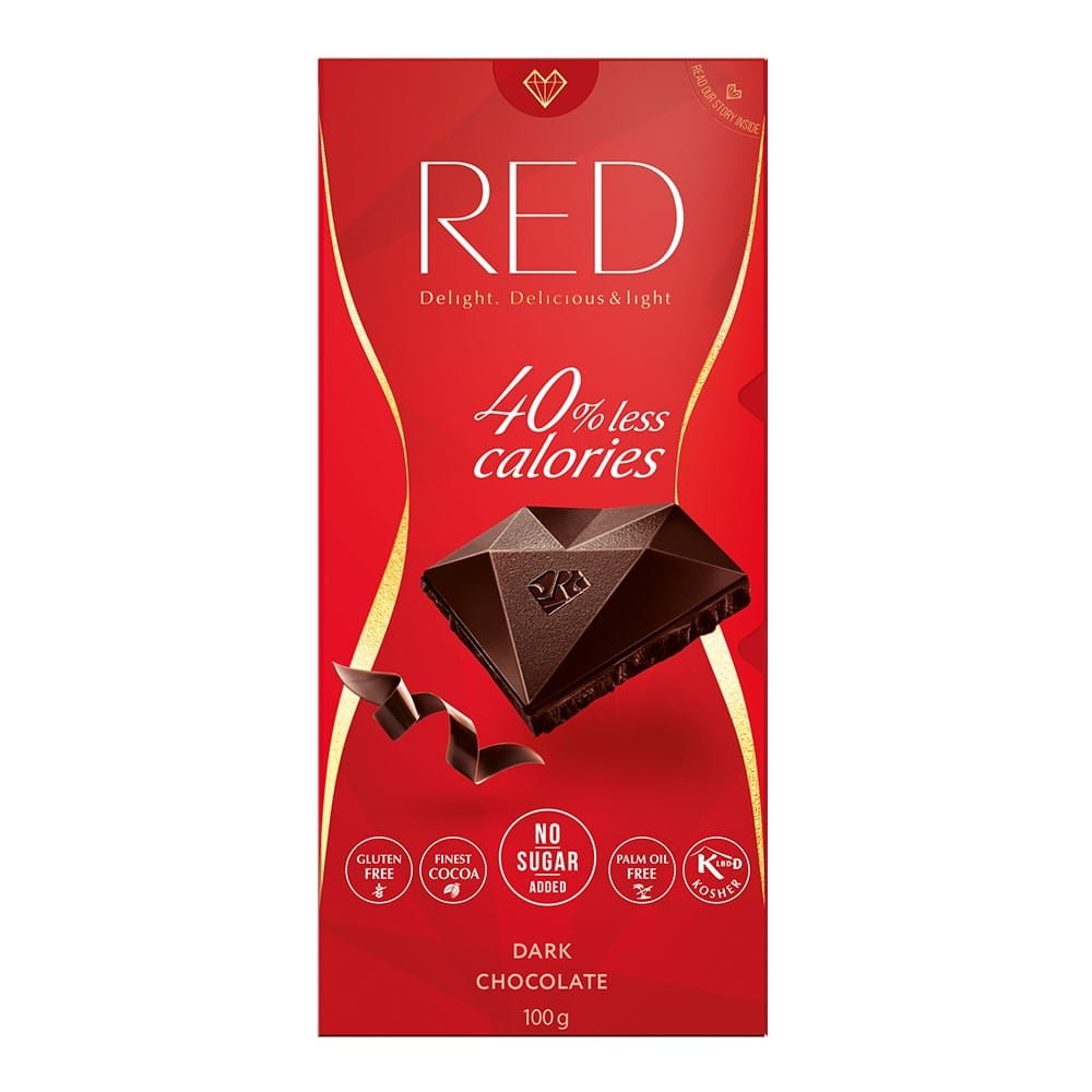 Chocolat rouge noir sans sucre, exclusif 100 g