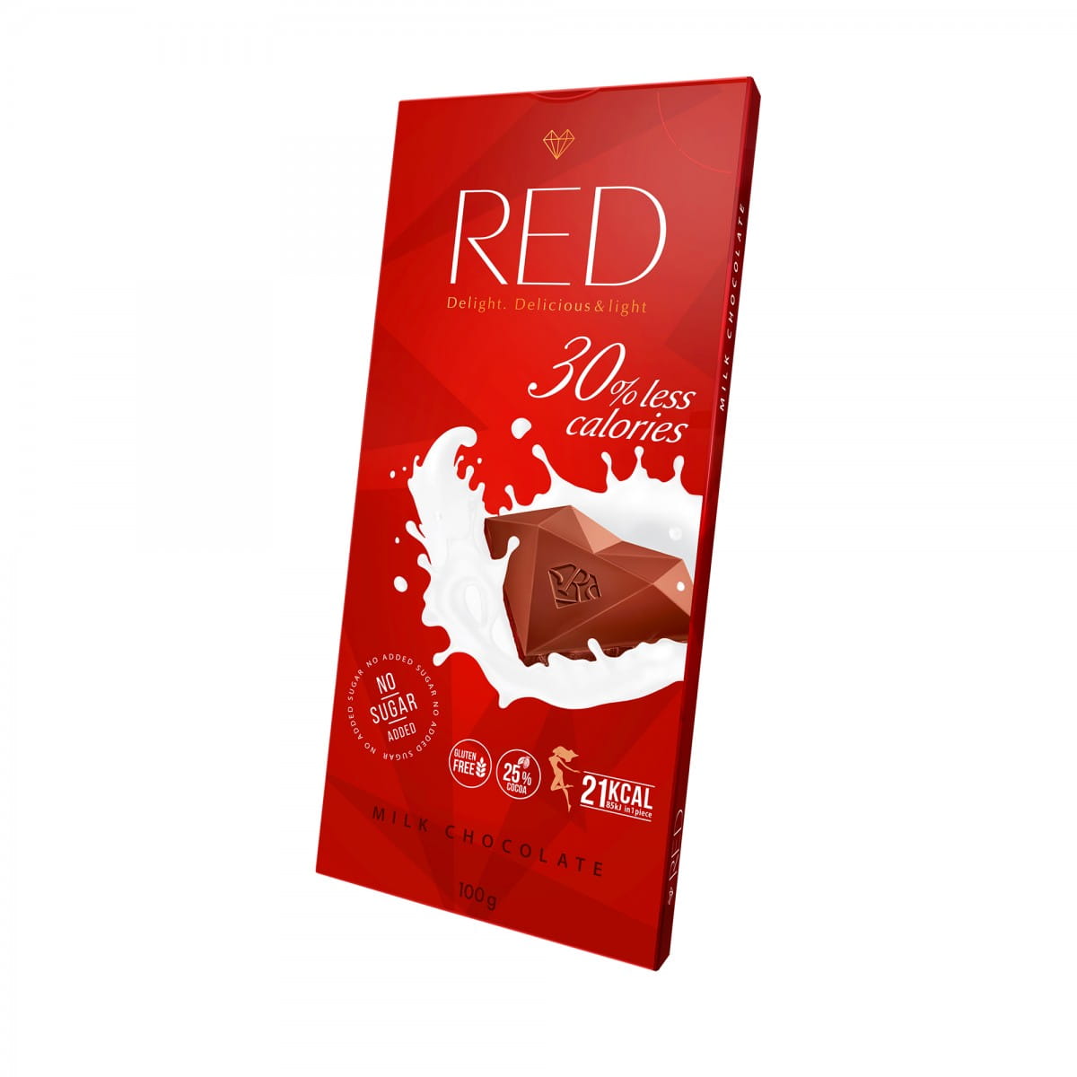 Chocolat au lait rouge sans sucre délicieux & léger 100 g