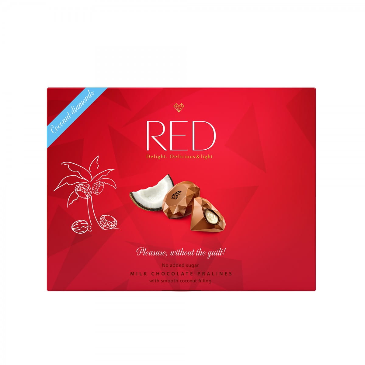 Pralines au lait rouge fourrées à la noix de coco 132 g