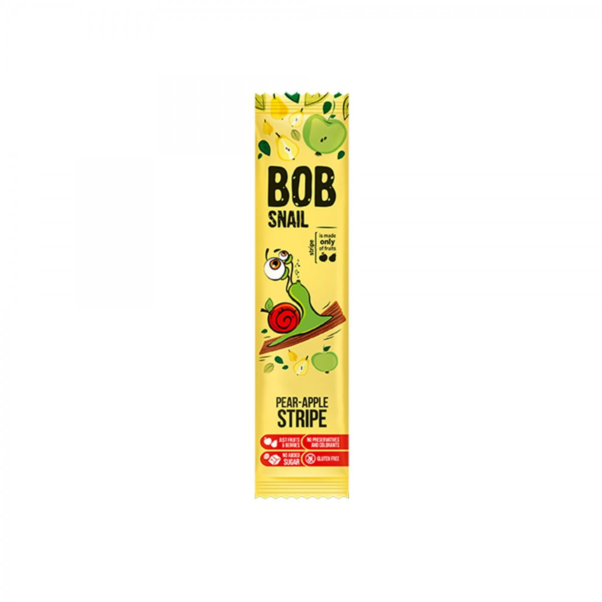 Snack pomme et poire à base de fruits sans sucre ajouté 14 g BOB SNAIL