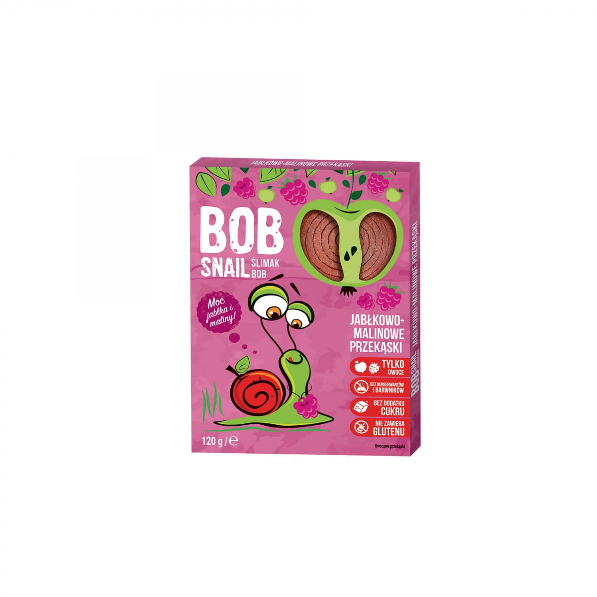 Snack aux fruits pomme et framboise sans sucre ajouté 120 g BOB SNAIL