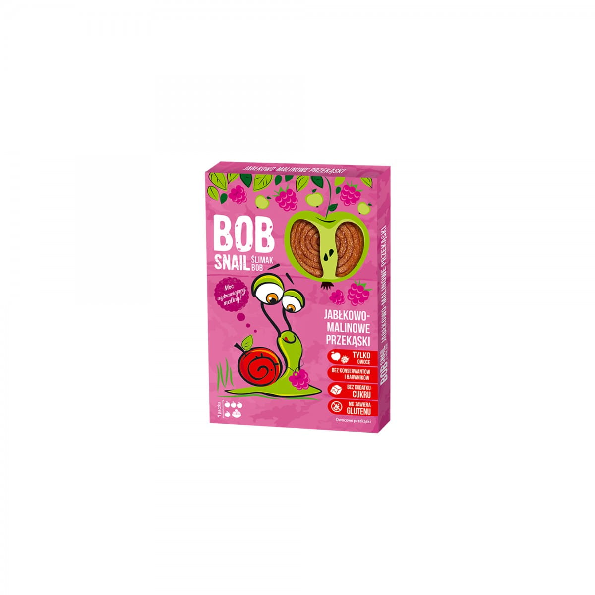 Snack aux fruits pomme et framboise sans sucre ajouté 60 g BOB SNAIL