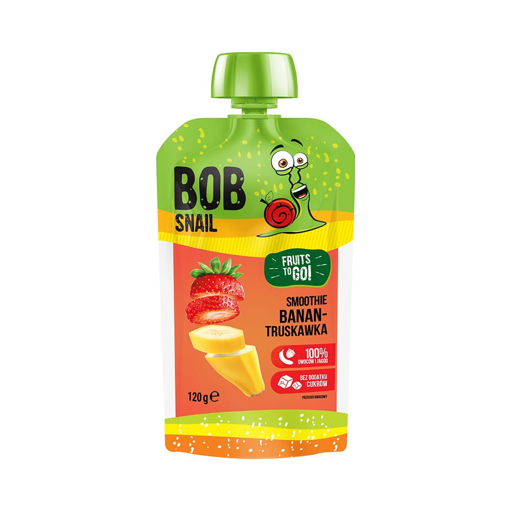 Collation smoothie banane et fraise sans sucre ajouté 120 ml BOB SNAIL