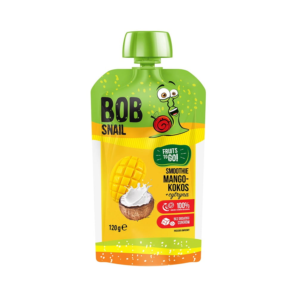 Smoothie snack mangue - coco - citron sans sucre ajouté 120 ml BOB SNAIL