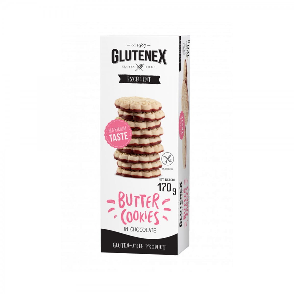 Biscuits au beurre au chocolat sans gluten 170 g GLUTENEX
